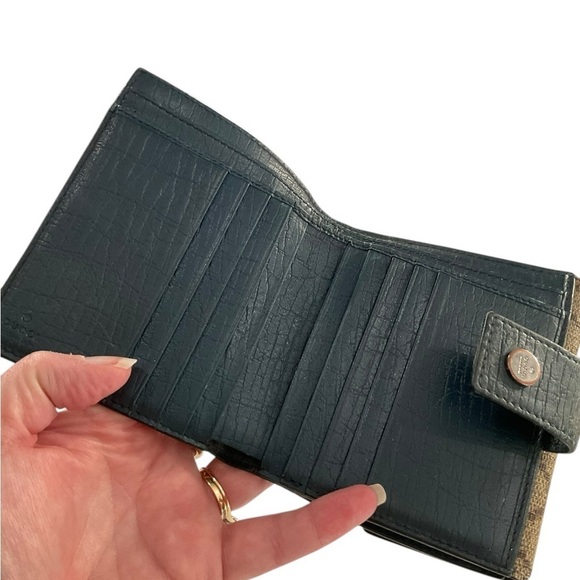 Gucci Blue and Brown Canvas Coated Folding Wallet - Picture 5 of 13